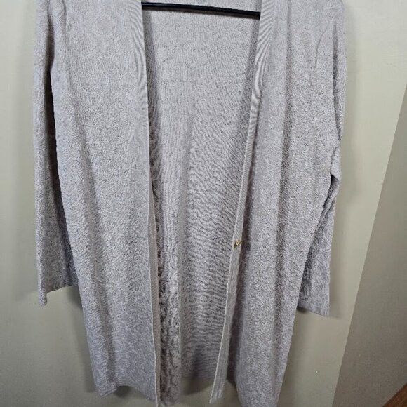 NWOT Calvin Klein Beige Knit Long Sleeve Cardigan Sweater with Single Button Med - Picture 6 of 9